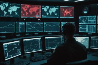 UAE military personnel monitoring drone interception on radar screens