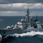 HMS Dragon Type 45 destroyer sailing through Mediterranean waters toward Cyprus