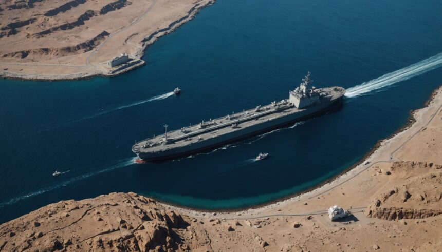 US Navy ship escorts oil tanker through Strait of Hormuz waters